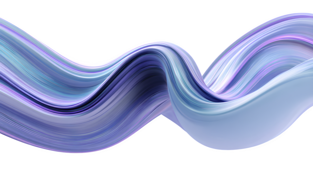 Elegant flowing abstract wave of pastel colors on white background