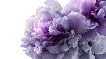 Soft pastel peony petals unfurling in a delicate dance of light and shadow.
