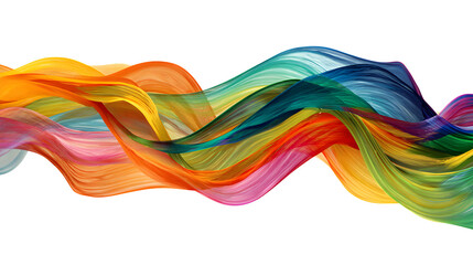 Vibrant, flowing waves of colorful fabric create a dynamic, abstract artistic display.