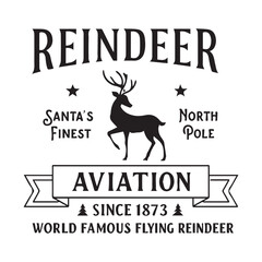 Fototapeta premium Reindeer Santa's Finest North Pole Aviation since