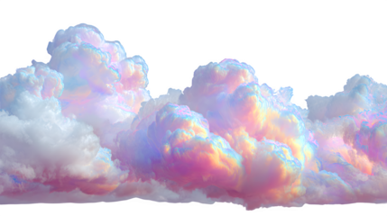 Dreamy, iridescent clouds painted with soft pastel colors, evoking a sense of wonder and tranquility.