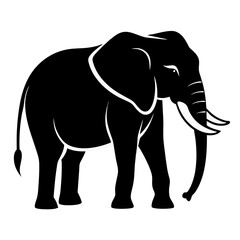 Obraz premium elephant silhouette vector
