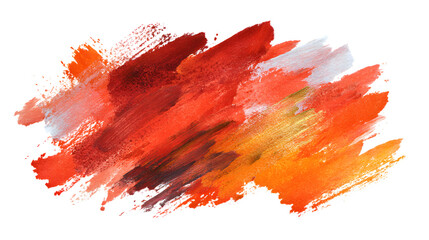 Vibrant strokes of warm watercolor paint create an energetic abstract splash of color.
