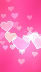 Romantic pink background filled with hearts, perfect for Valentine's day.