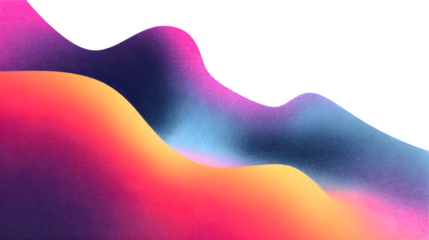 Vibrant flowing gradient curves create an abstract, energetic background.