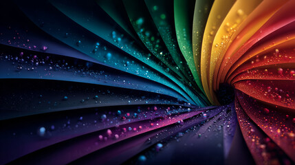 Happy Pride Month. Square festive template for social media posts, banners, backgrounds. LGBTQIA. Abstract background with rainbow stripes for festival parades, parties, and events. Vector.