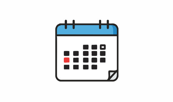 Vector Calendar Icon Simple, Clean Design for Scheduling and Organization - Powered by Adobe