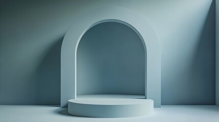 Empty light blue pedestal