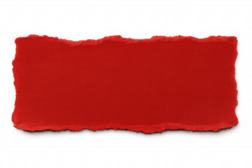 Torn red paper revealing transparent background, offering minimalist design space for creative graphic composition