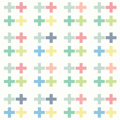 Obraz premium Seamless Pattern, Pastel plus sign pattern background with a playful and soft aesthetic design Stock royalty free image.