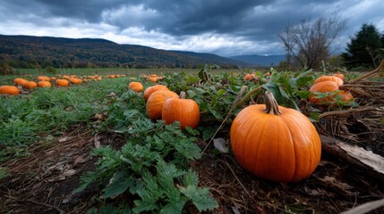 Pumpkin field for Halloween season