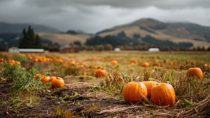 Pumpkin field for Halloween season