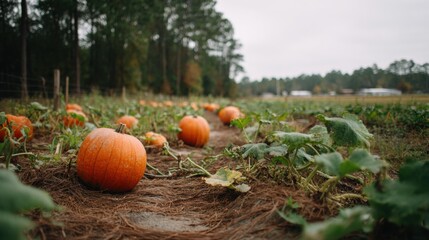 Pumpkin field for Halloween season