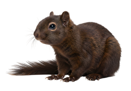 Dark-Furred Squirrel: Isolated Wildlife Photography isolated on transparent background