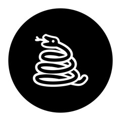black and white illustration of snake icon