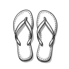 A flip flops illustration vector style coloring page