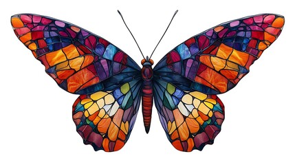 Colorful stained glass butterfly (5)