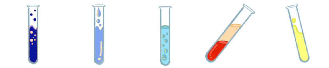 Science Laboratory Test Tube Clipart PNG with Colorful Liquids
