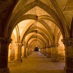 Obraz premium Gothic Archway Corridor Interior