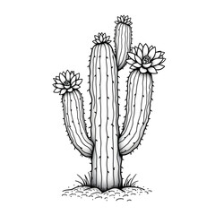 A cactus  illustration vector style coloring page © Ms laiba
