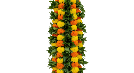 Vibrant marigold garland: a celebration of color and cultural tradition