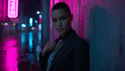 City Nights Under Neon Glow