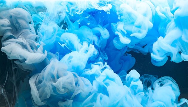 Blue ink swirling calmly deep