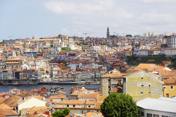 Obraz premium The panorama of old town Porto, the view from Vila Nova de Gaia, Portugal
