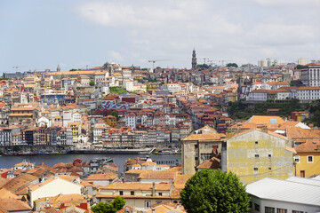 Obraz premium The panorama of old town Porto, the view from Vila Nova de Gaia, Portugal