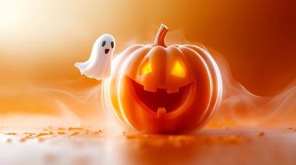 Halloween pumpkin and ghost (4)