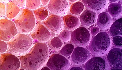 Porous Silicon Sponge Microstructure — Magenta Gradient Macro