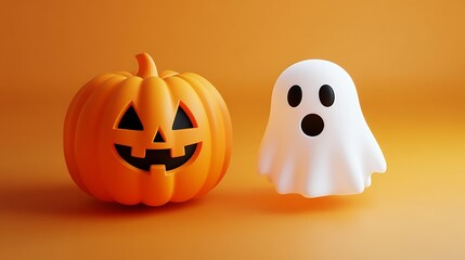 Halloween pumpkin and ghost (5)