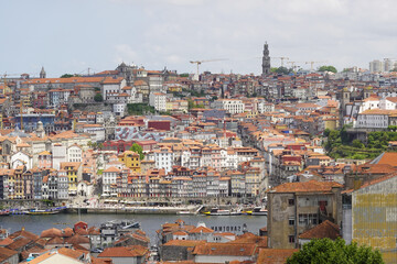 The panorama of old town Porto, the view from Vila Nova de Gaia, Portugal