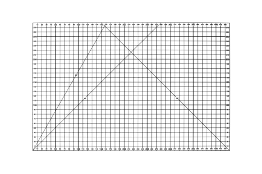 A white A3 cutting mat with a black grid is isolated on transparent background.