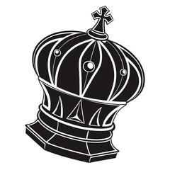 Stylized black and white crown illustration