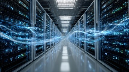 Data center server room hosting network computing it infrastructure cloud storage technology solutions