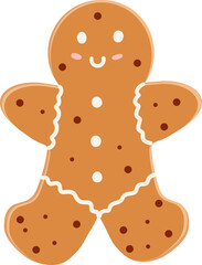 Christmas gingerbread cookies in flat cartoon style.