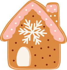 Christmas gingerbread cookies in flat cartoon style.