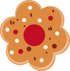 Christmas gingerbread cookies in flat cartoon style.