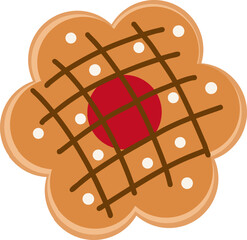 Christmas gingerbread cookies in flat cartoon style.