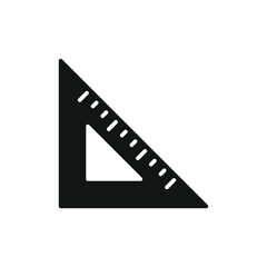Carpenter square icon in line style for geometry, drawing, and architect visuals.