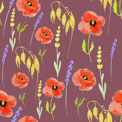 seamless pattern with poppies