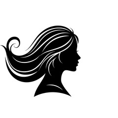 Woman Silhouette Long Hair Profile Illustration
