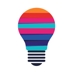 Obraz premium Colorful Light Bulb Stripes Creative Idea Vector