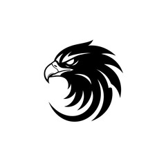 Eagle Head Logo Black and White Vector Mascot Design