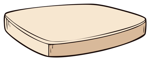 Fototapeta premium Beige square seat cushion or floor pillow simple vector illustration.