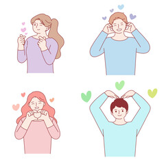 Hearts, affection, likes, characters, expressions