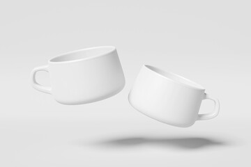 Blank and White Mug for Mockup - 3D Illustration