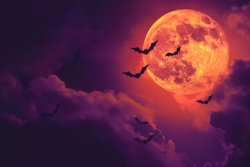 ダークなハロウィンの日の満月