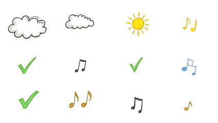 A collection of vector weather forecast icons designed to be a symbol for illustrations